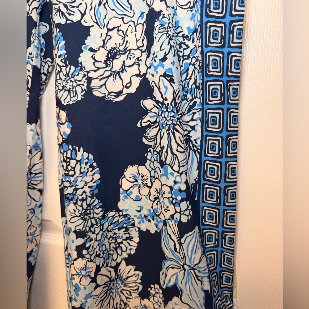 Lilly Pulitzer Bal Harbour Palazzo Pants XL Low Tide Navy Bouquet Wide Leg 32” - Picture 7 of 14